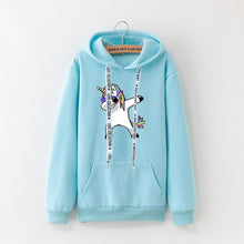 Load image into Gallery viewer, 2019 winter new Harajuku women hoodies Pop print Unicorn casual loose sweatshirt women's coat jumper hooded warm plus velvet top