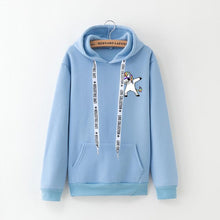 Load image into Gallery viewer, 2019 winter new Harajuku women hoodies Pop print Unicorn casual loose sweatshirt women's coat jumper hooded warm plus velvet top