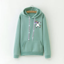 Load image into Gallery viewer, 2019 winter new Harajuku women hoodies Pop print Unicorn casual loose sweatshirt women's coat jumper hooded warm plus velvet top
