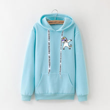 Load image into Gallery viewer, 2019 winter new Harajuku women hoodies Pop print Unicorn casual loose sweatshirt women's coat jumper hooded warm plus velvet top