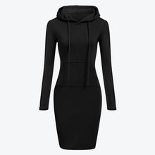 Load image into Gallery viewer, Velvet Hooded Hoodies Dress Women 2019 Autumn Winter Sweatshirts Long Sleeve Hoodies Pockets Sweatshirt Hoody Pullovers Dresses