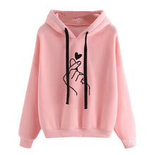 Load image into Gallery viewer, YELITE Hoodies Women 2019 Love Heart Print Womens Long Sleeve Hoody Jumper Pullover Top Sweat Coat Women's Sweatshirt Plus Size