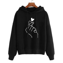 Load image into Gallery viewer, YELITE Hoodies Women 2019 Love Heart Print Womens Long Sleeve Hoody Jumper Pullover Top Sweat Coat Women's Sweatshirt Plus Size