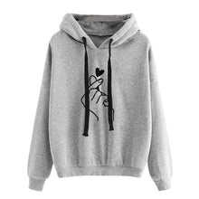 Load image into Gallery viewer, YELITE Hoodies Women 2019 Love Heart Print Womens Long Sleeve Hoody Jumper Pullover Top Sweat Coat Women's Sweatshirt Plus Size