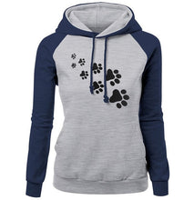 Load image into Gallery viewer, 2018 Autumn Winter Fleece Women's Sportswear Harajuku Print CAT PAWS Cartoon Kawaii K-pop Clothing Streetwear Hoodies Sweatshirt