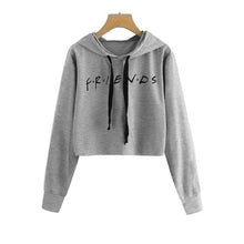 Load image into Gallery viewer, Manubeau 2018 New Friends Letter Printing Hoodies Sweatshirts Harajuku Crew Neck Sweats Feminina Short Autumn Women's Clothing